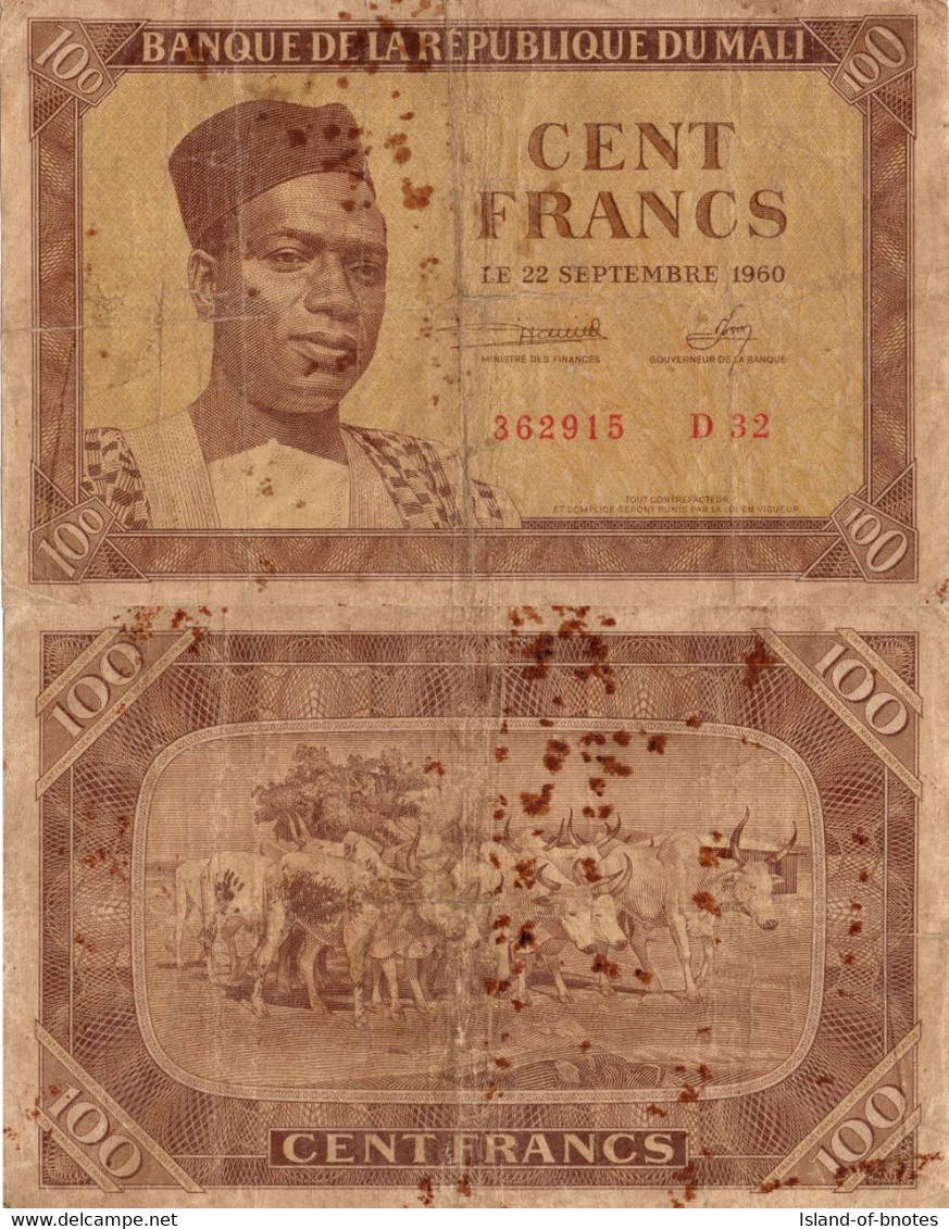 Mali / 100 Francs / 1960 / P-2(a) / FI - Malí