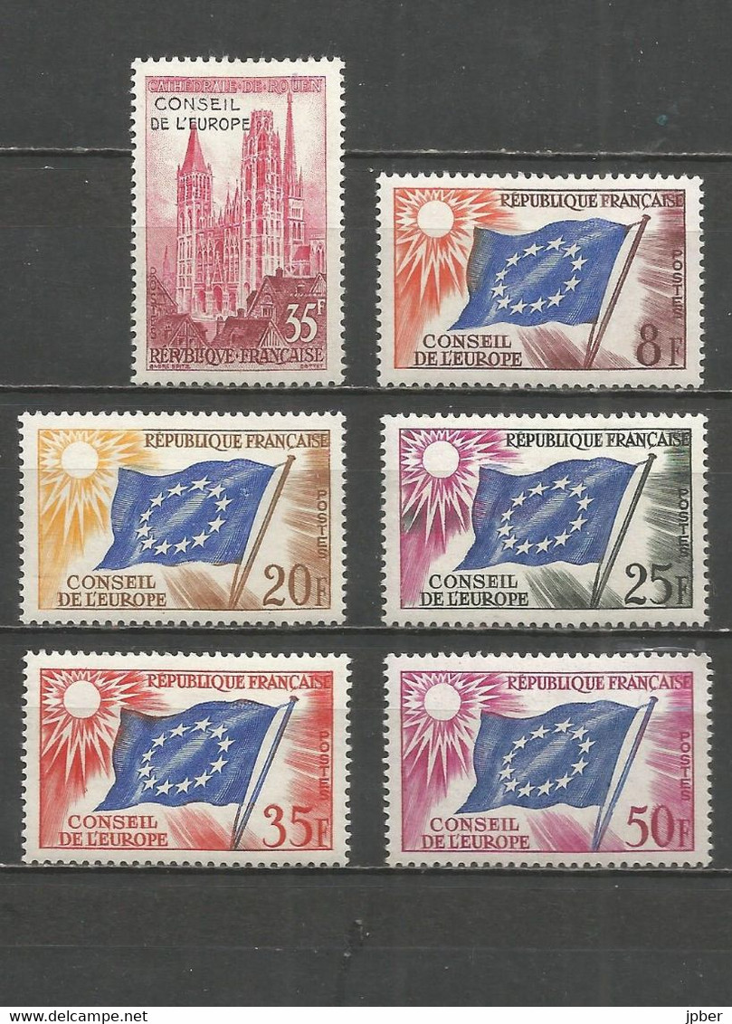 France - Service - Conseil De L'Europe N° 16 à 21 * - Mint/Hinged