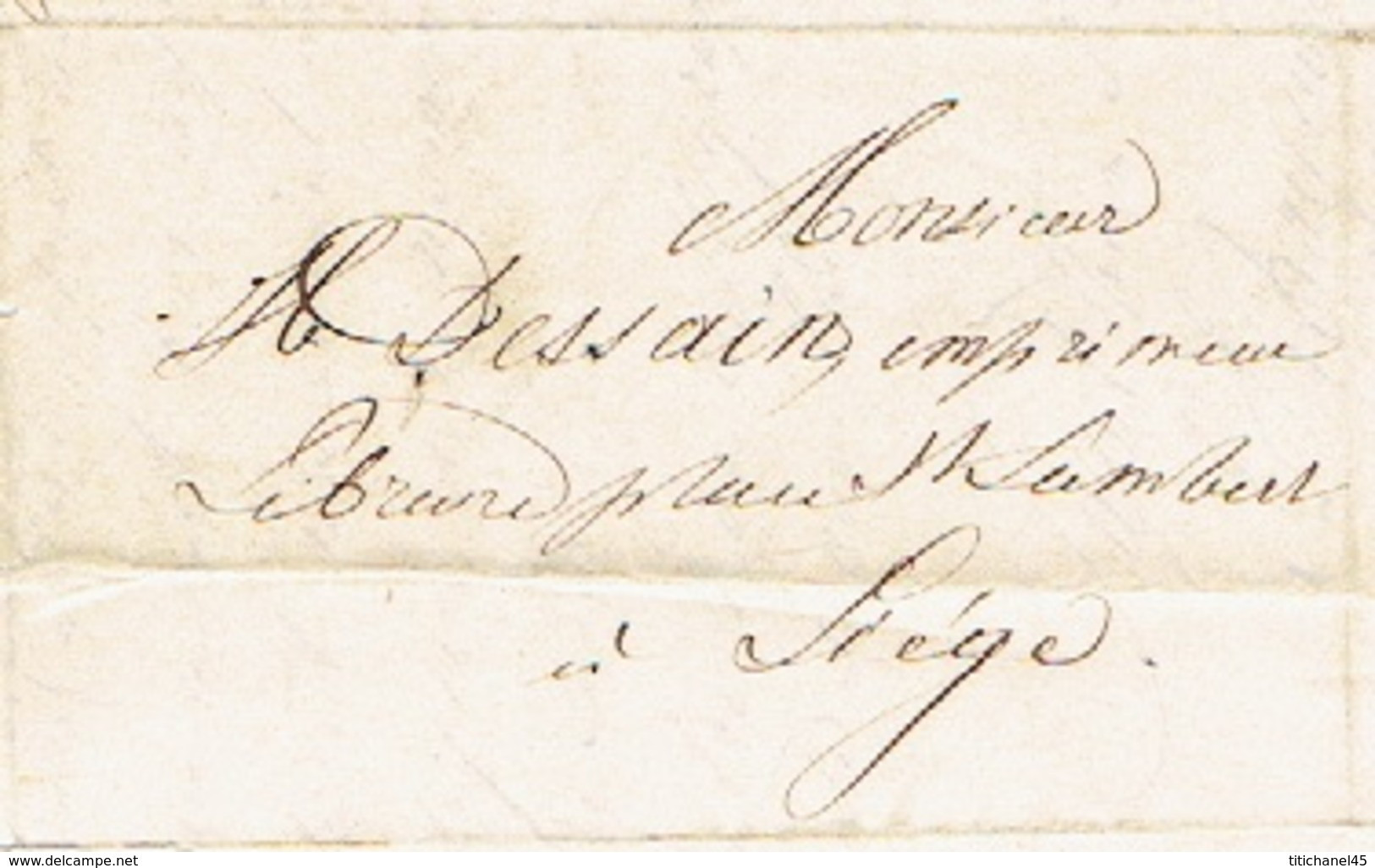 Précurseur 28/12/1847 Lettre Par Le Messager MASSET De HERVE à LIEGE - Signé BAYAUX-PARIS Imprimeur-libraire - 1830-1849 (Onafhankelijk België)