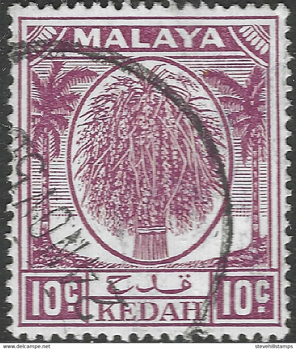Kedah (Malaysia). 1950-55. Definitives. 10c Used. SG 82 - Kedah