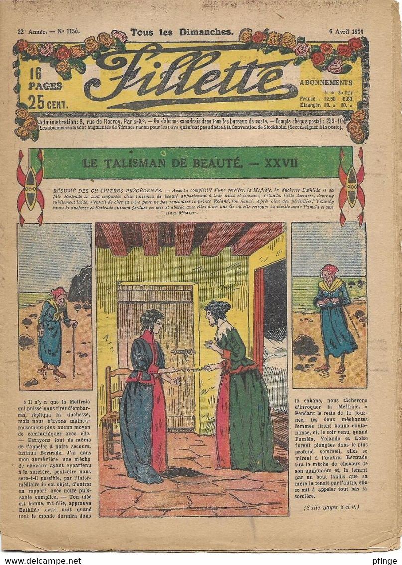 Fillette N°1150 Du 6 Avril 1930 - Fillette