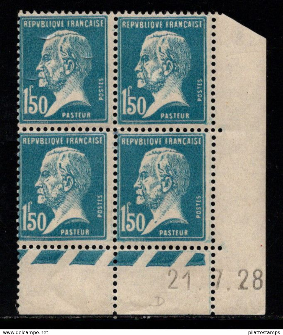 FRANCE N°181* TYPE PASTEUR COIN DATE DU 21/7/28 - ....-1929
