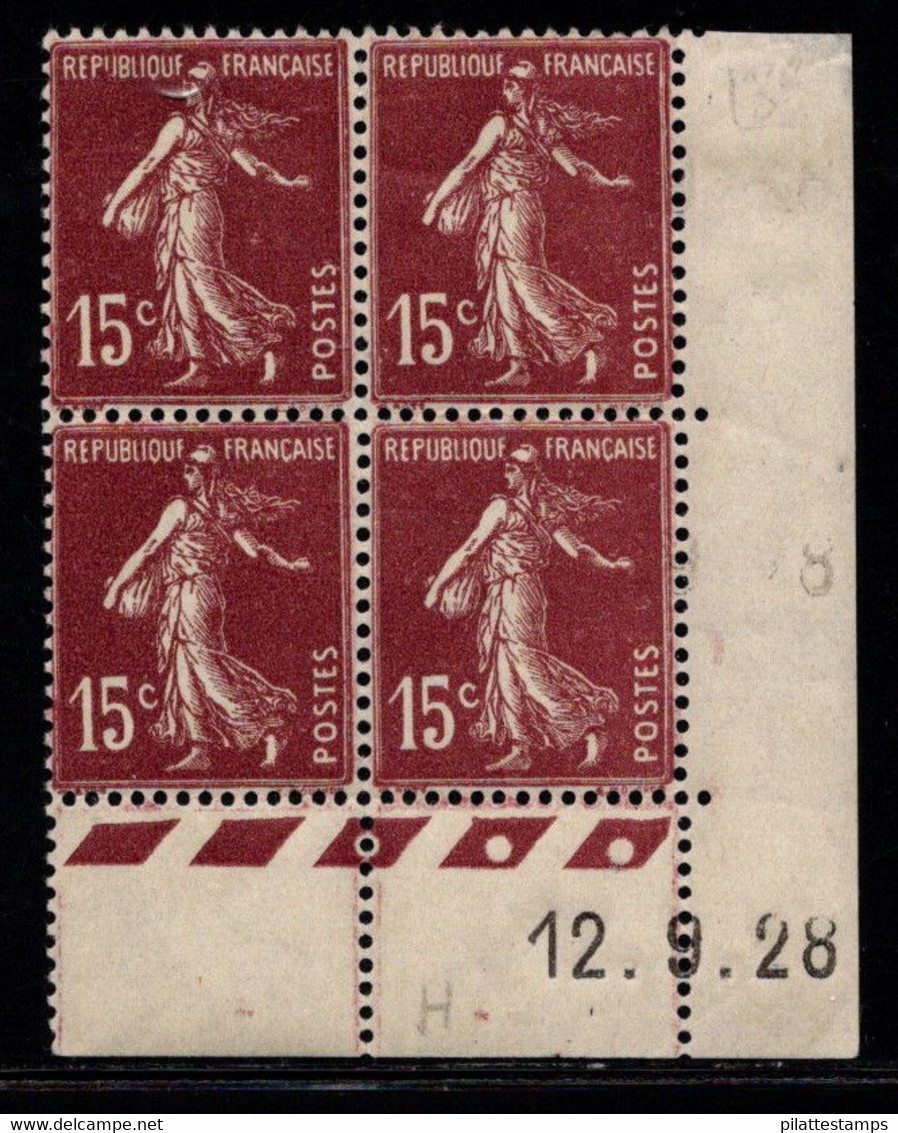 FRANCE N°189* TYPE SEMEUSE COIN DATE DU 12/9/28 - ....-1929