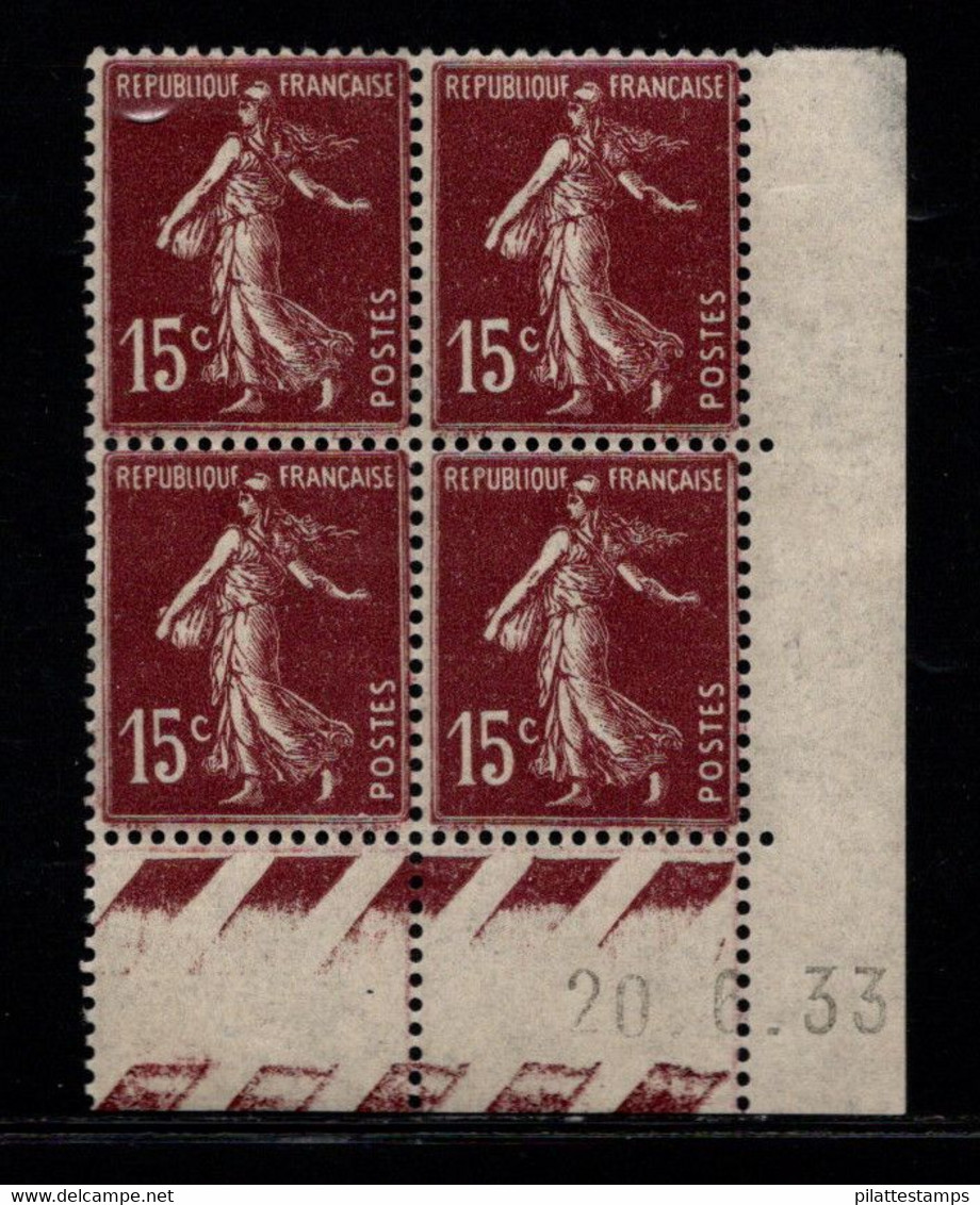 FRANCE N°189* TYPE SEMEUSE COIN DATE DU 20/6/33 - ....-1929