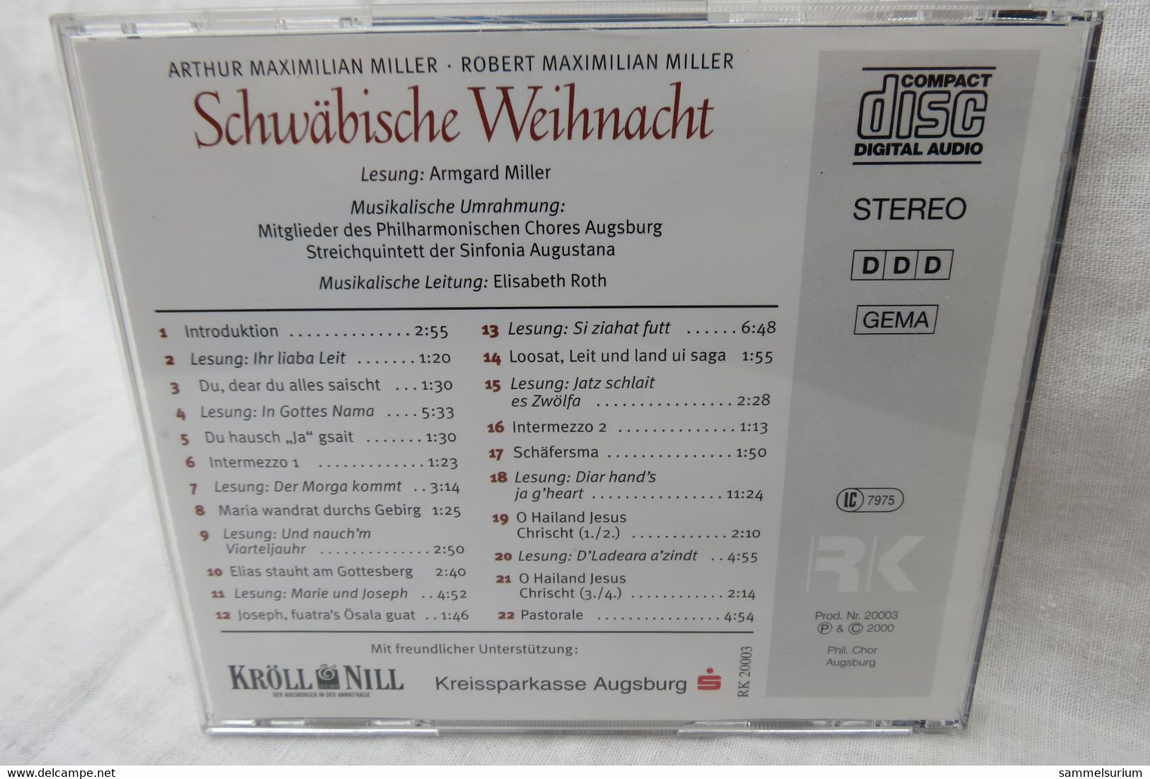 CD "Arthur Und Robert Maximilian Miller" Schwäbische Weihnacht - Canzoni Di Natale