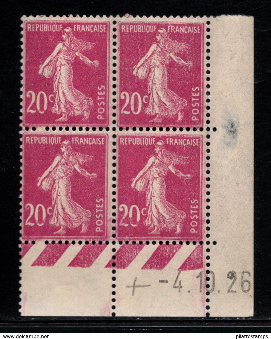 FRANCE N°190* TYPE SEMEUSE COIN DATE DU 4/10/26 - ....-1929