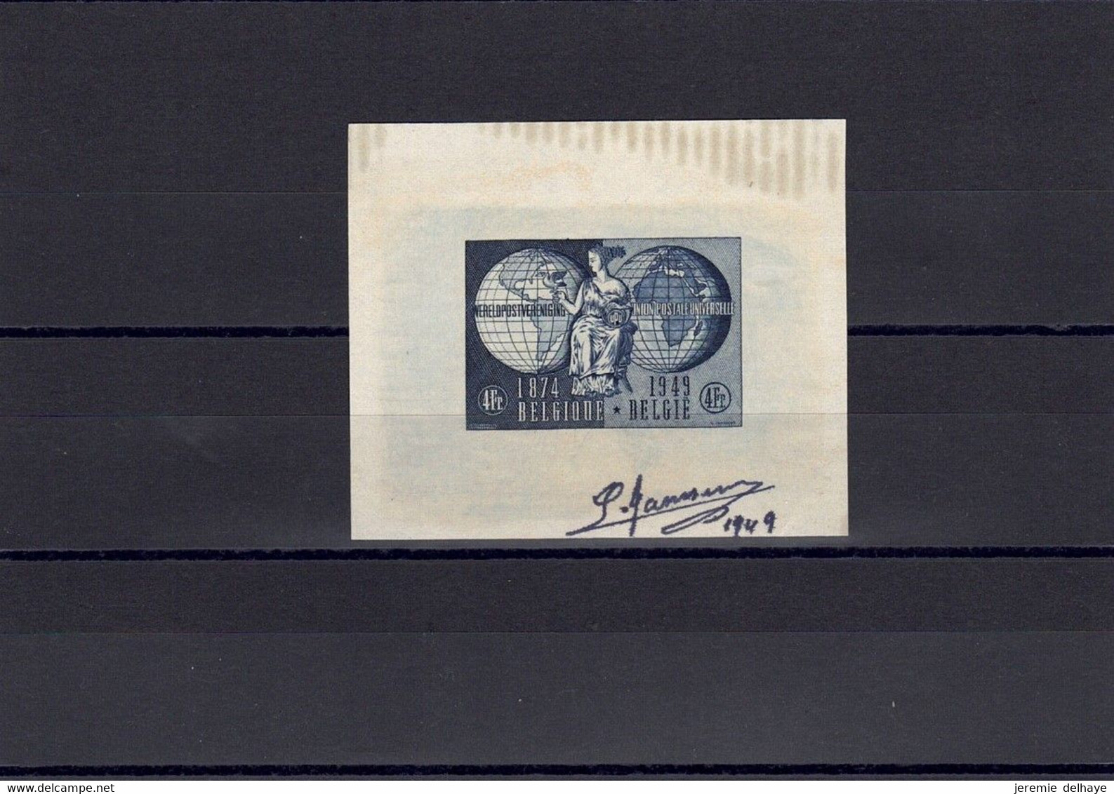 UPU (Berne) - Essai En Petit Feuillet Au Type N°812 (couleur Adoptée) + Signature "L. Janssens" (1949). Rare - Prove E Ristampe