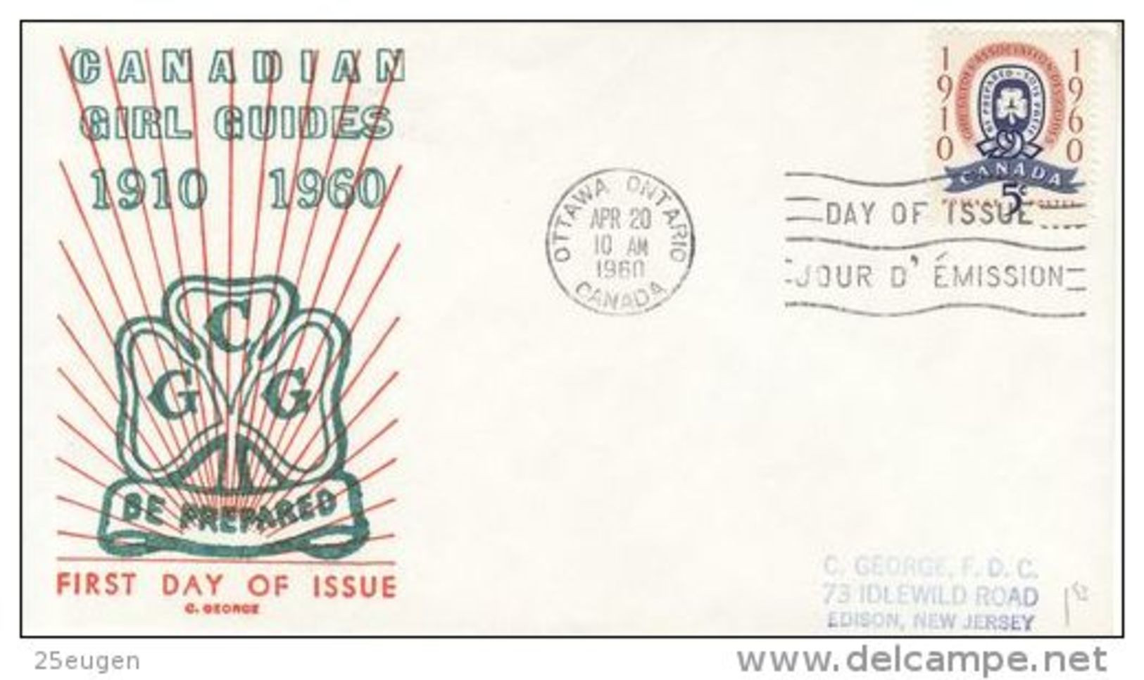CANADA 1960 CANADIAN GIRL GUIDES FDC - 1952-1960