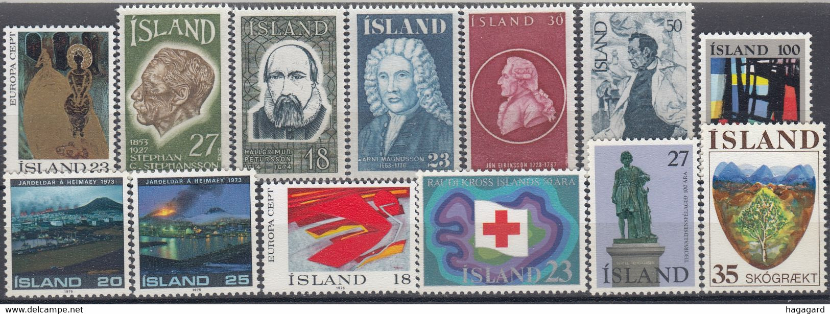 ++G2501. Iceland 1975. Year Set. AFA 501-13. Michel 500-12. MNH(**) - Full Years