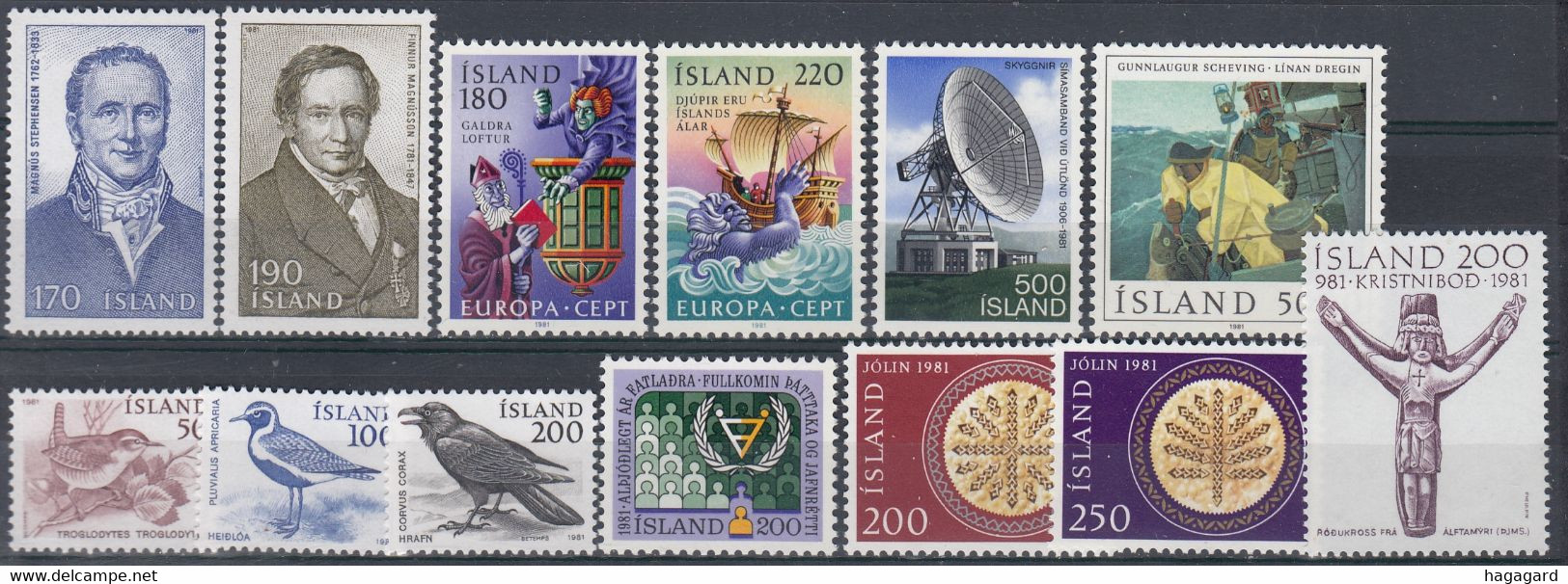 ++G2506. Iceland 1981. Year Set. AFA 564-76. Michel 563-75. MNH(**) - Années Complètes