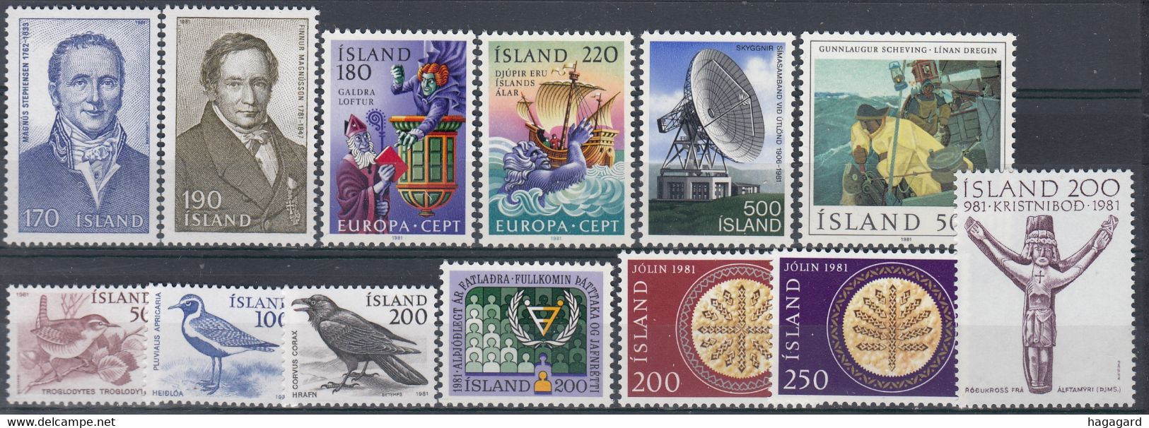 ++G2506. Iceland 1981. Year Set. AFA 564-76. Michel 563-75. MNH(**) - Full Years