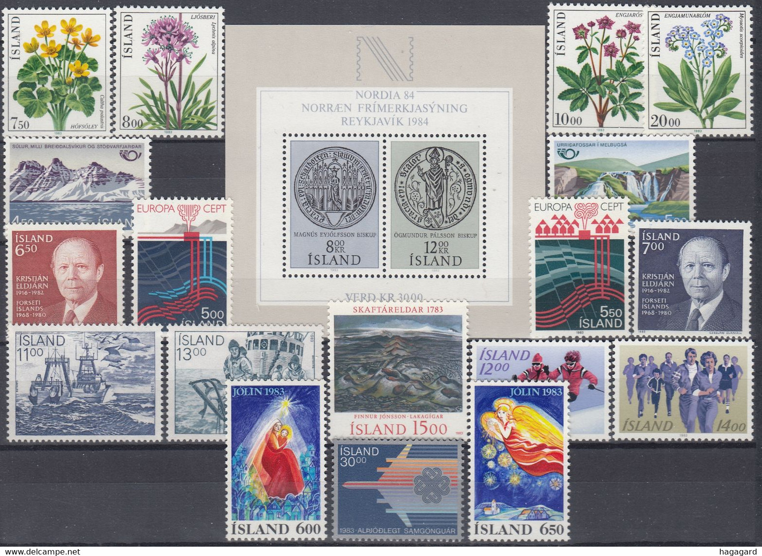 ++A1509. Iceland 1983. Year Set. AFA 592-610. Michel 592-611. MNH(**) - Années Complètes