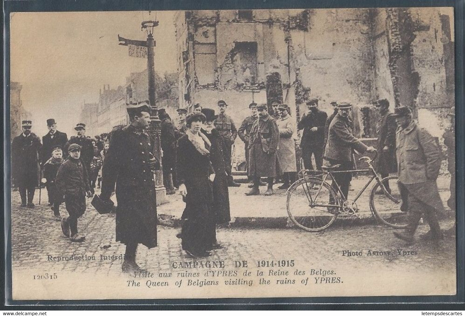 CPA BELGIQUE - Ypres, Visite Aux Ruines D'Ypres De La Reine Des Belges - Ieper