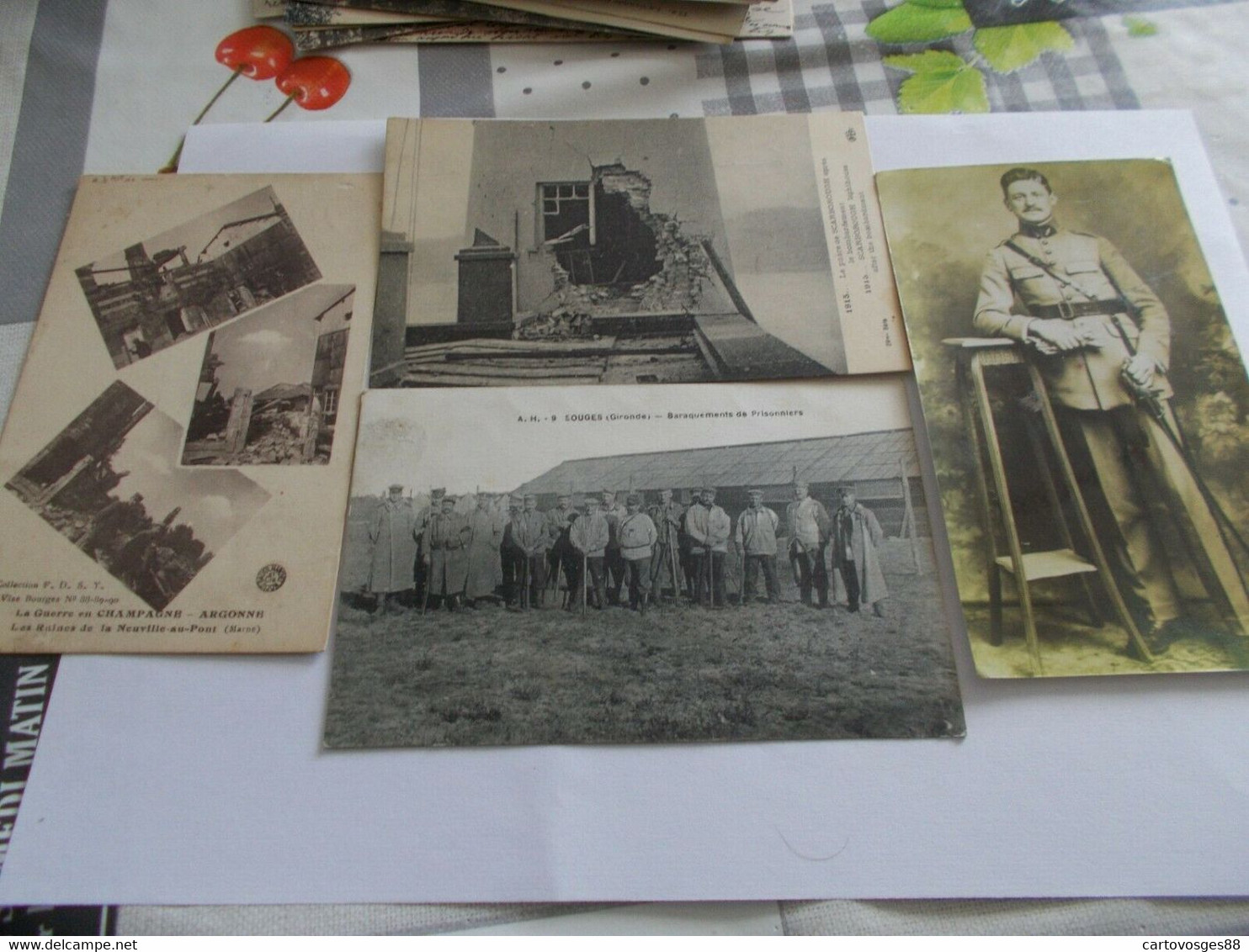 MILITAIRES MILITARIA  PHOTOS GROUPE FRANCAIS ALLEMANDS ITALIENS  PRISONNIERS MILITAIRES CASERNES  Lot 65 CPA - 5 - 99 Cartoline