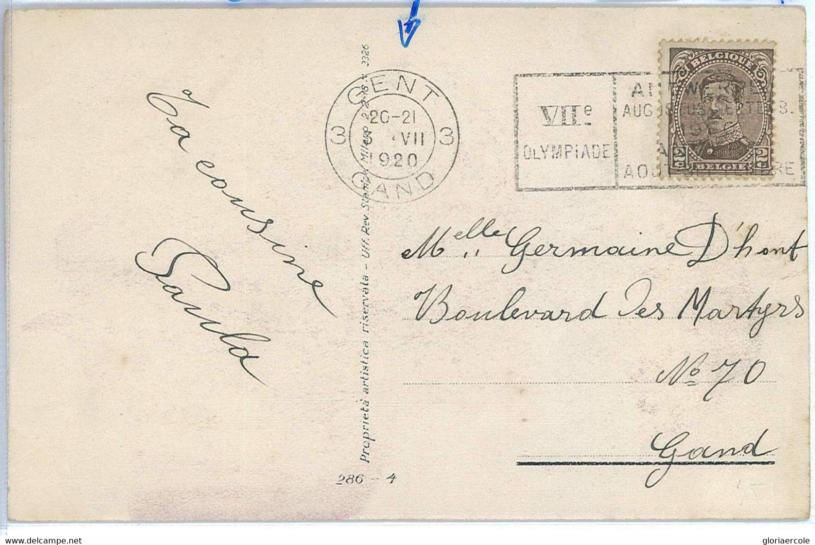 BK1897 - BELGIUM - POSTAL HISTORY - GENT  Olympic Games  EXPO 1920  POSTMARK - Sommer 1920: Antwerpen