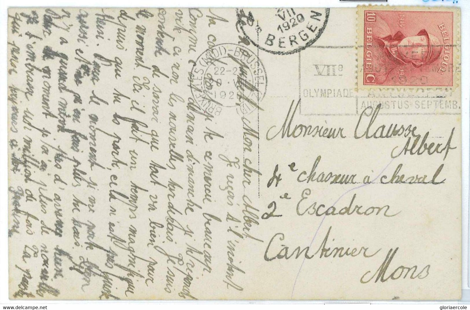 BK1899  - BELGIUM - POSTAL HISTORY -  Olympic Games  1920  POSTMARK - Summer 1920: Antwerp