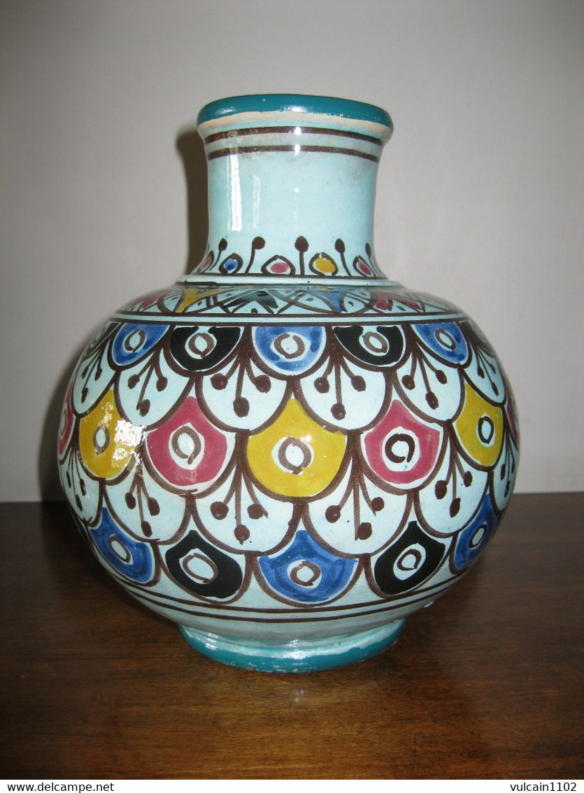 MAROC SAFI VASE EN CERAMIQUE ORIENTALE SIGNEE SERGHINI - Oriental Art