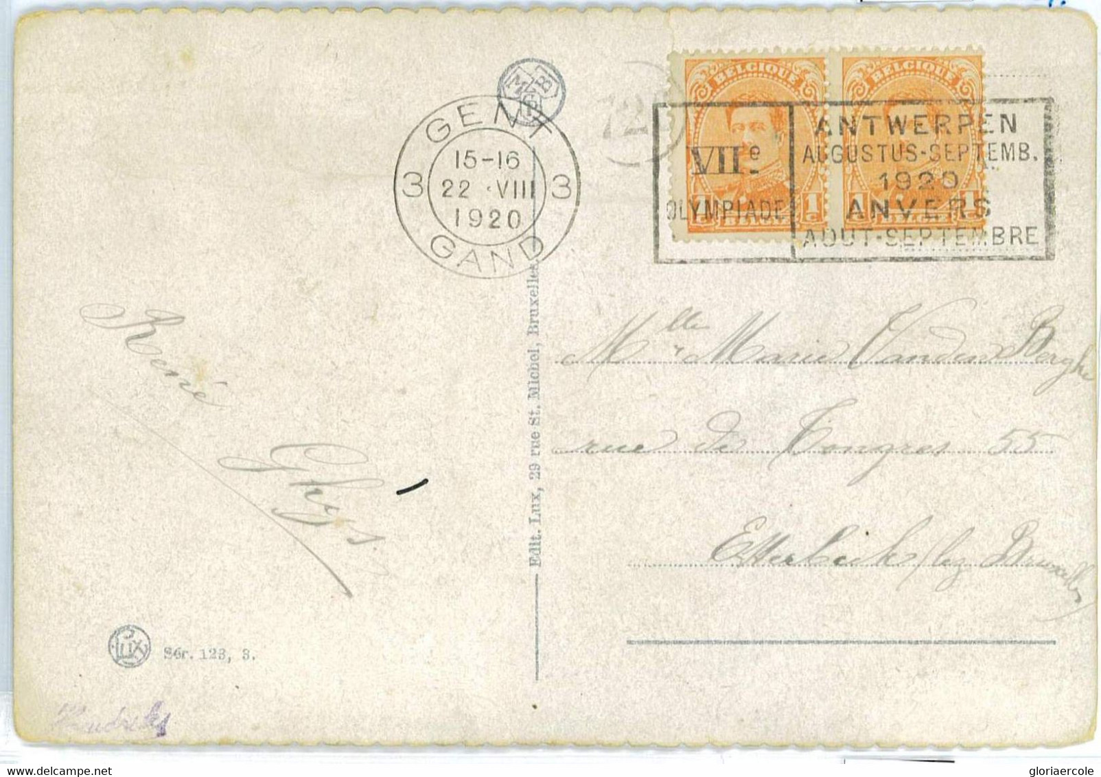 BK1904 - BELGIUM - POSTAL HISTORY - GENT  Olympic Games  EXPO 1920  POSTMARK - Estate 1920: Anversa