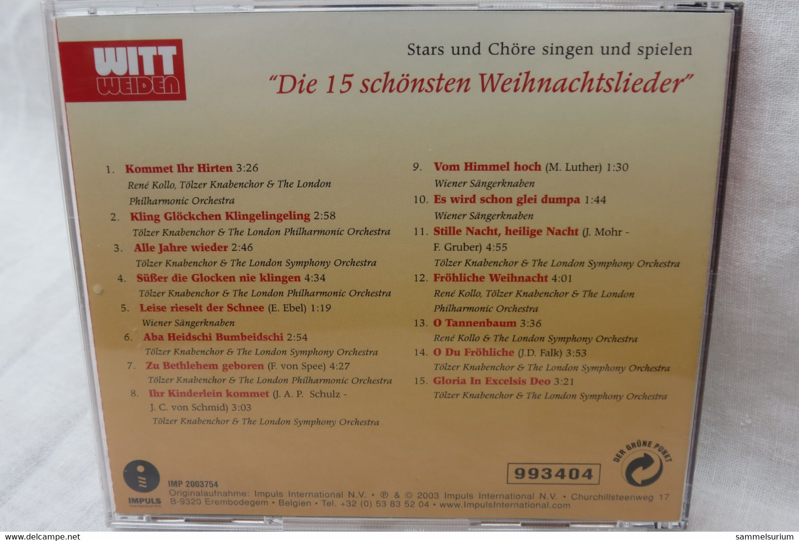 CD "Die 15 Schönsten Weihnachtslieder" Stars Und Chöre Singen Und Spielen - Kerstmuziek