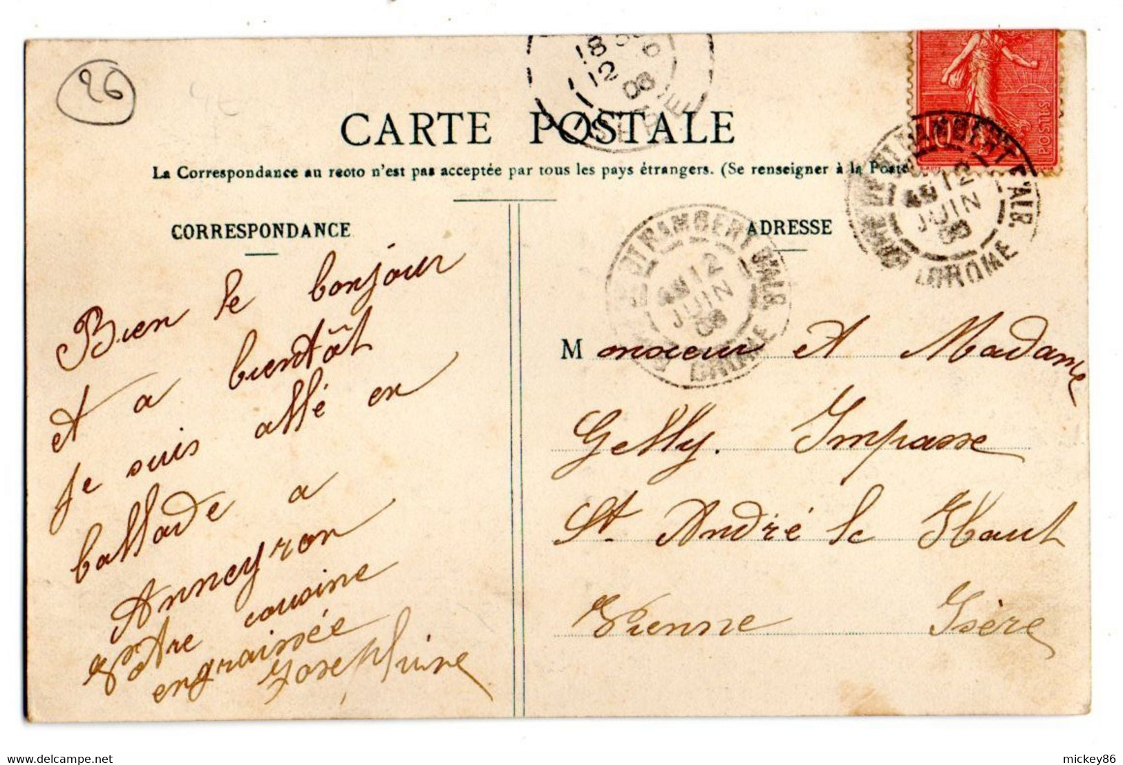 ANNEYRON --1906--Souvenir D'Anneyron --Multivues...........timbre ....cachet  St Rambert-26...........à Suivre - Andere & Zonder Classificatie