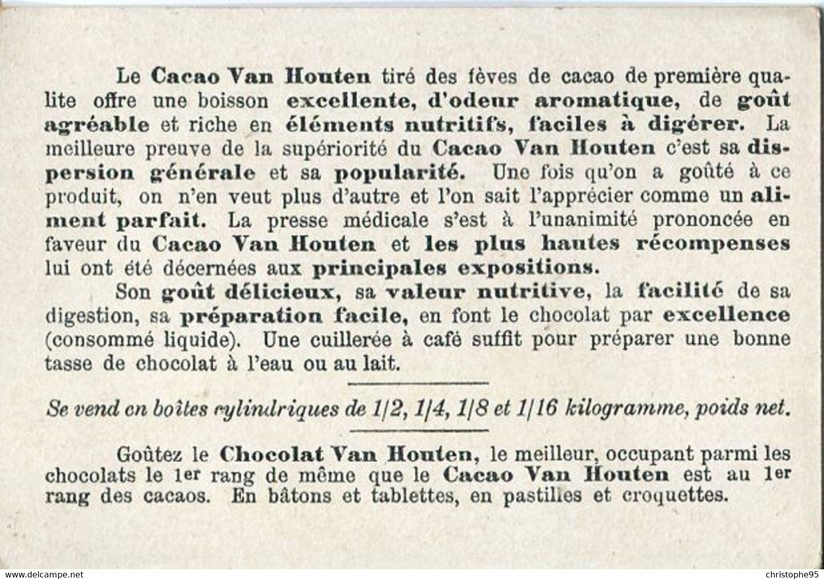 Chromos .n° 23373. Cacao Et Chocolat Van Houten. Le Port .bateaux . - Van Houten