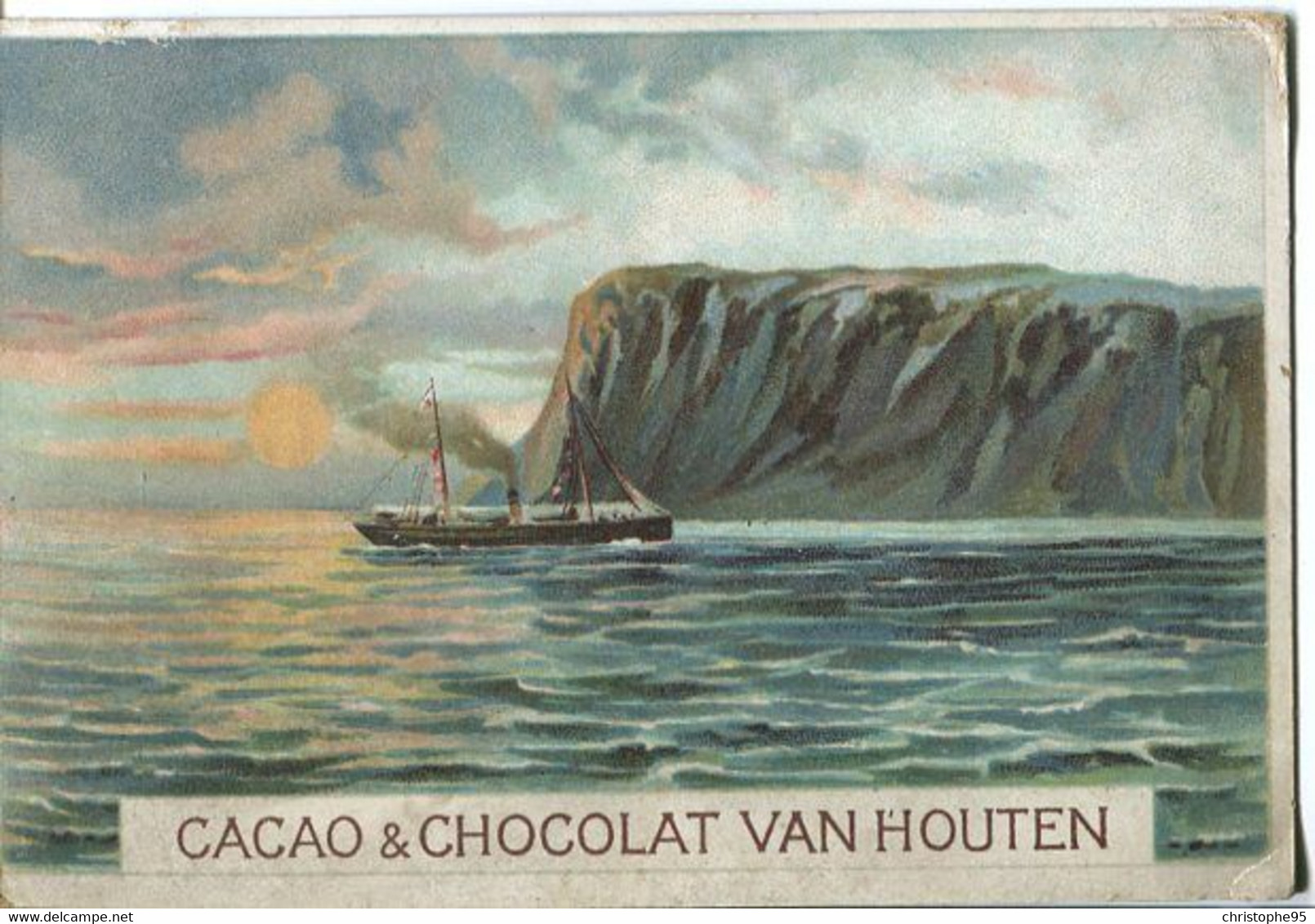 Chromos .n° 23374. Cacao Et Chocolat Van Houten. Bateau . - Van Houten