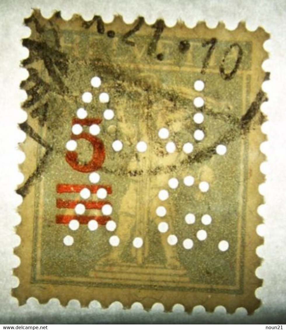 Suisse - 1921 - YT N° 181 Guillaume Telle - Surchargé Et Perforé Perfin A.J.A.G. - Oblitéré - Perforés