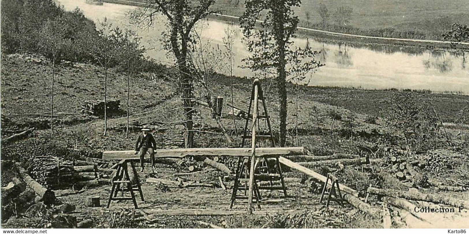 Guenrouet * Guenrouët * Un Chantier De Scieurs De Long , La Vallée De L'isac * Métier Bois Scierie Bûcherons - Guenrouet