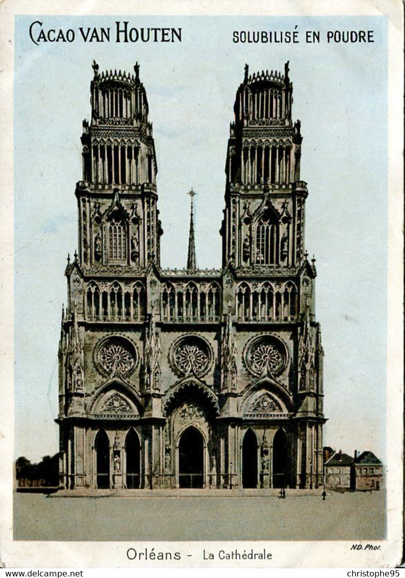 Chromos .n° 23395. Cacao Van Houten. Orleans La Cathedrale . - Van Houten