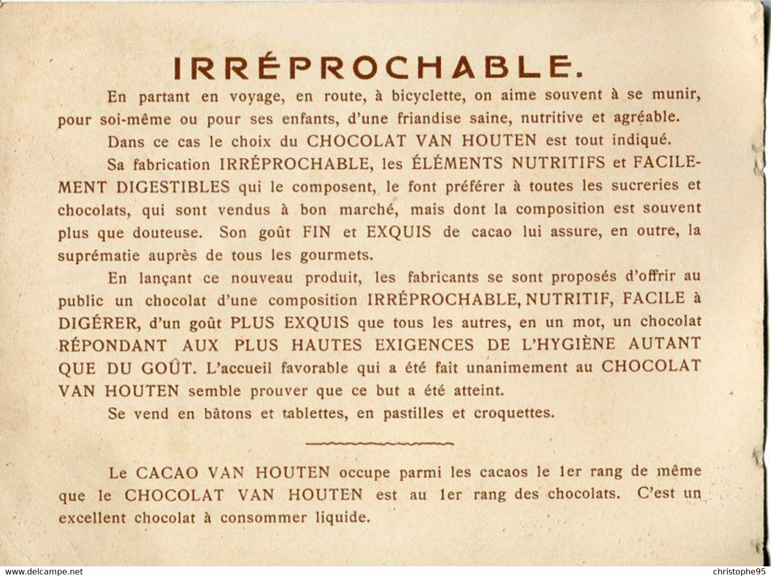 Chromos .n° 23398. Cacao Et Chocolat Van Houten.  Paysage Riviere . - Van Houten