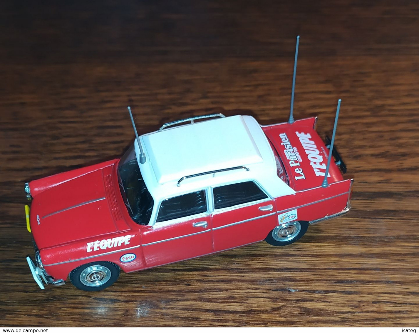 Peugeot 404 - Norev "L'équipe - Le Parisien - Directeur De Course - Tour De France" - 1/43 - Andere & Zonder Classificatie