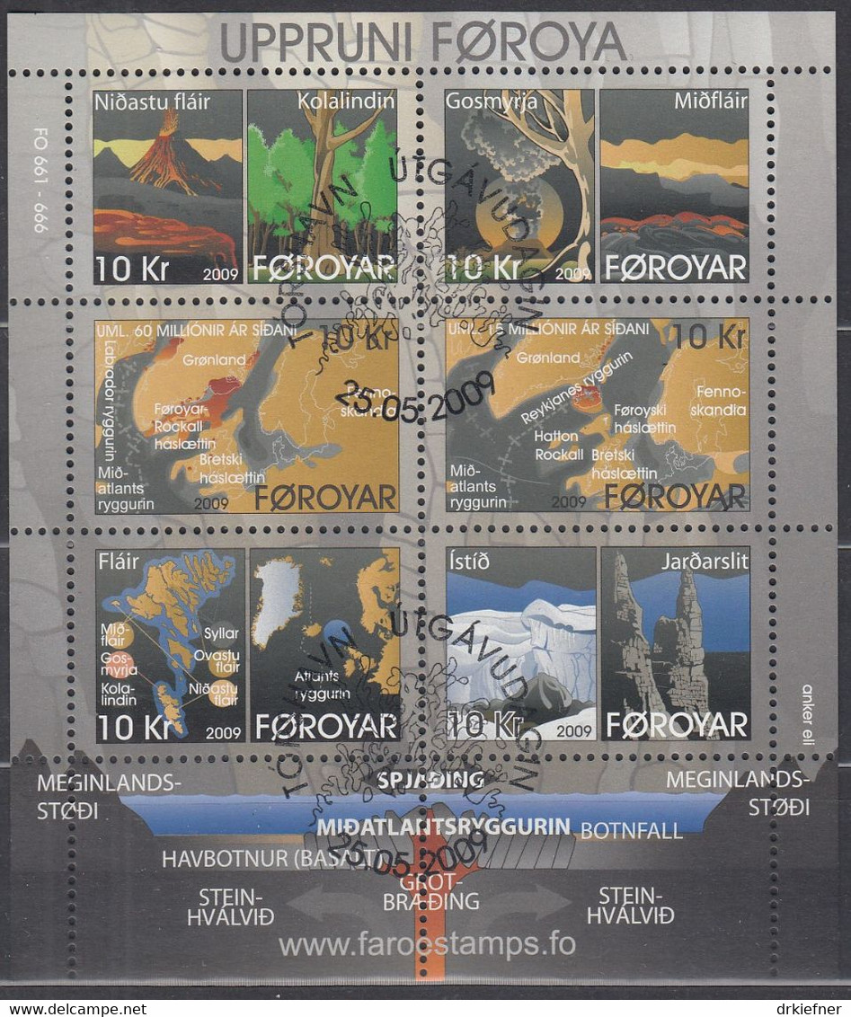 FÄRÖER  Block 25, Gestempelt, Die Entstehung Der Färöer-Inseln, 2009 - Faroe Islands