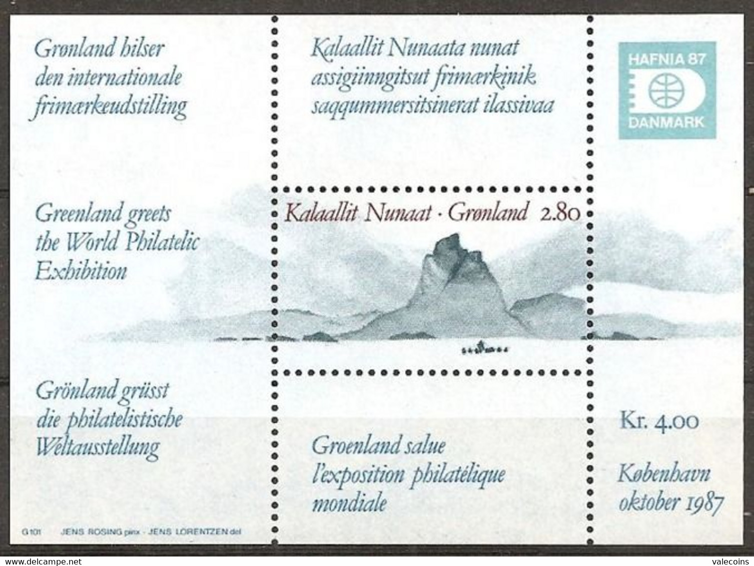 # GROENLANDIA GRONLAND GREENLAND - 1987 - Philatelic Exhibition - Stamp MNH - Andere & Zonder Classificatie