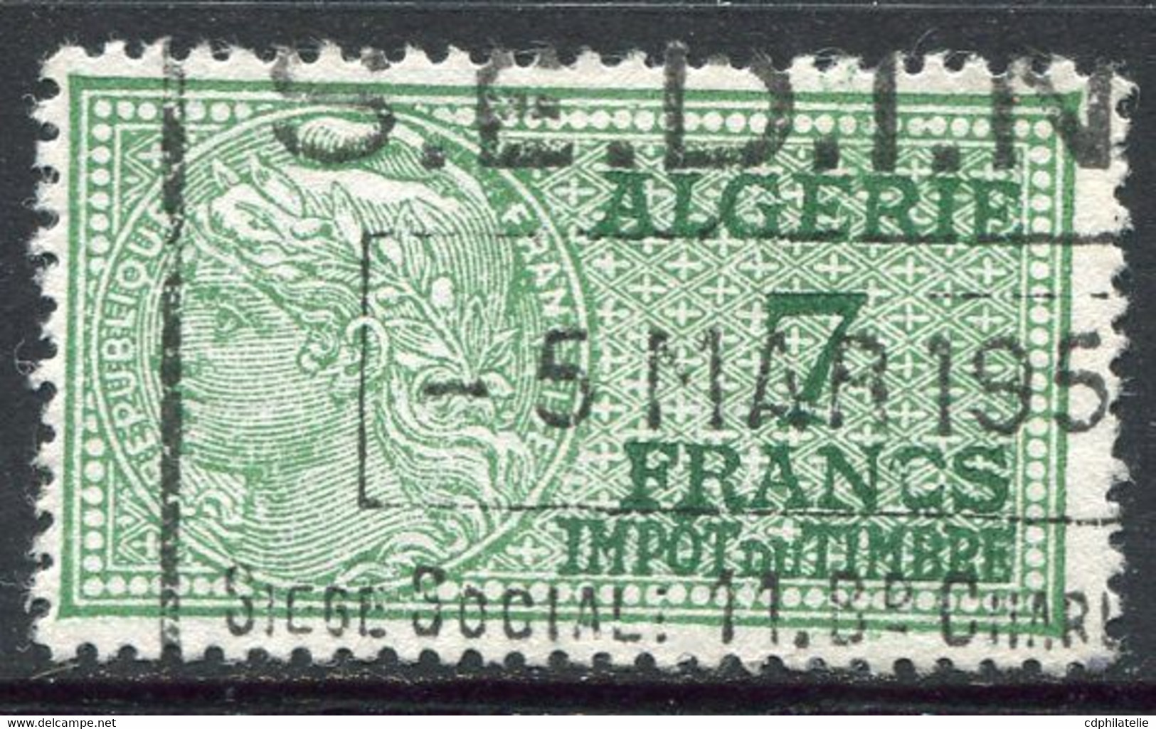ALGERIE TIMBRE FISCAL OBLITERE  " ALGERIE  7 FRANCS IMPOT DU TIMBRE " - Used Stamps