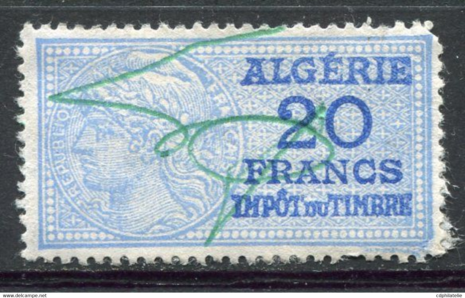 ALGERIE TIMBRE FISCAL OBLITERE  " ALGERIE  20 FRANCS IMPOT DU TIMBRE " - Used Stamps