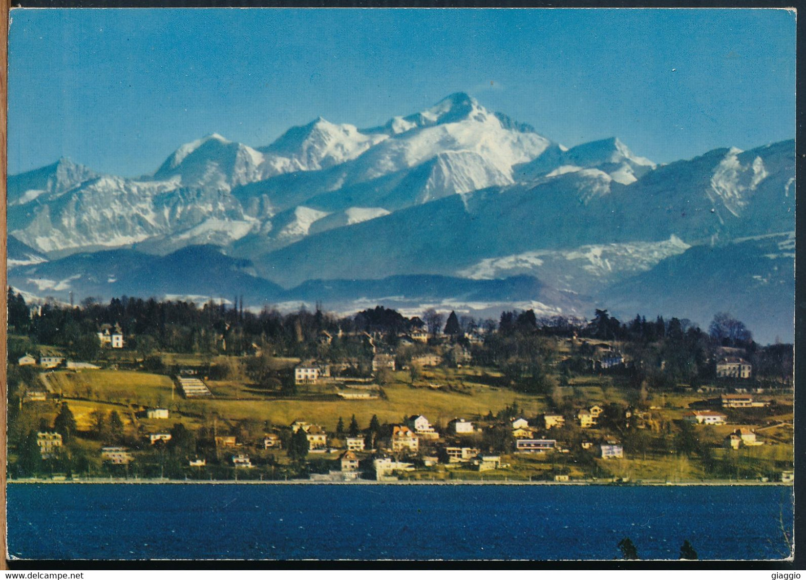 °°° 27913 - SWITZERLAND - GE - GENEVE - LE MONT BLANC ET LE COTEAU DE COLOGNY - 1976 With Stamps °°° - Cologny