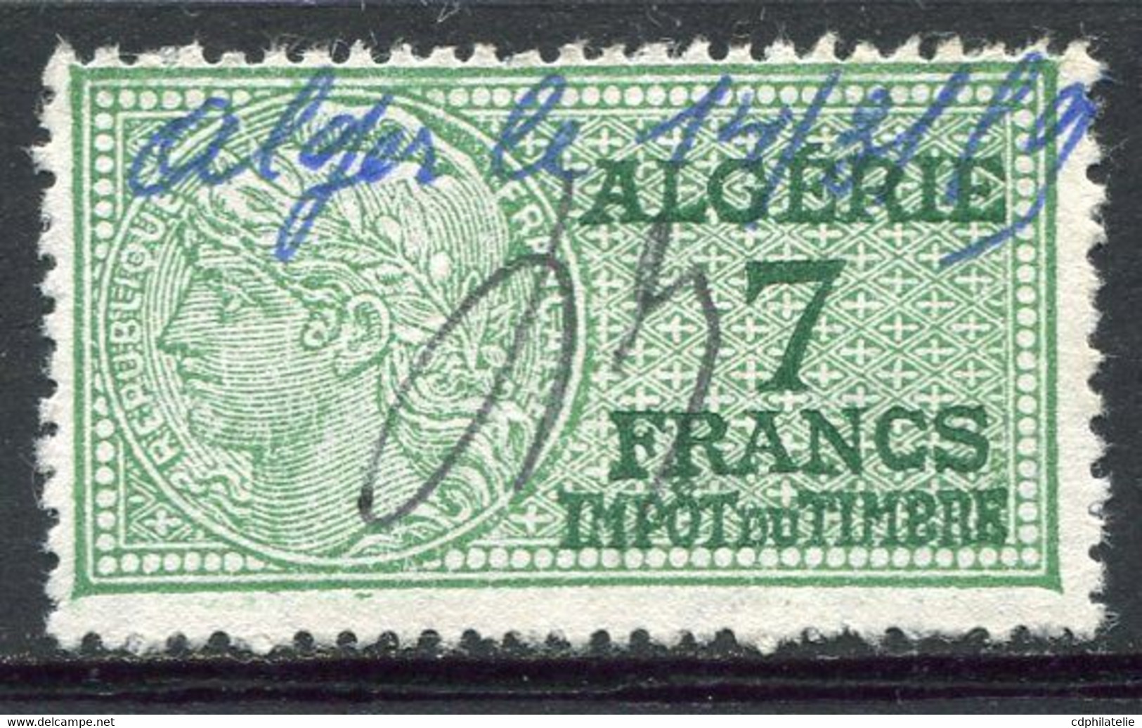 ALGERIE TIMBRE FISCAL OBLITERE  " ALGERIE  7 FRANCS IMPOT DU TIMBRE " - Used Stamps