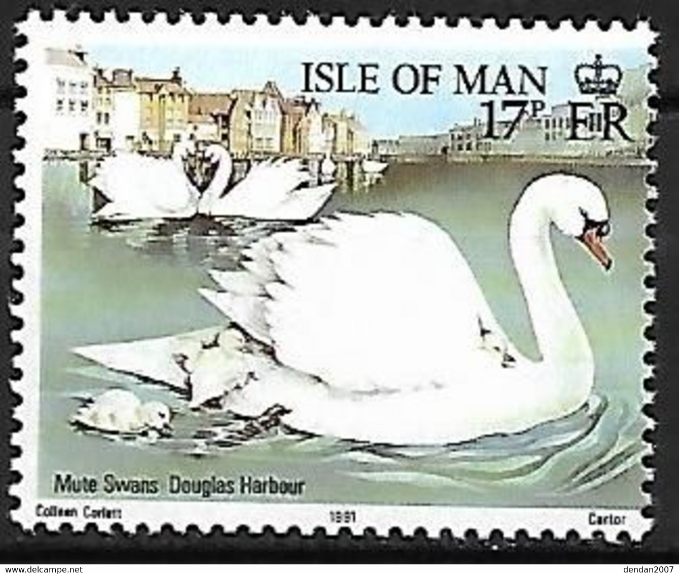 Isle Of Man - MNH ** 1991 :  Mute Swan  -  Cygnus Olor - Swans