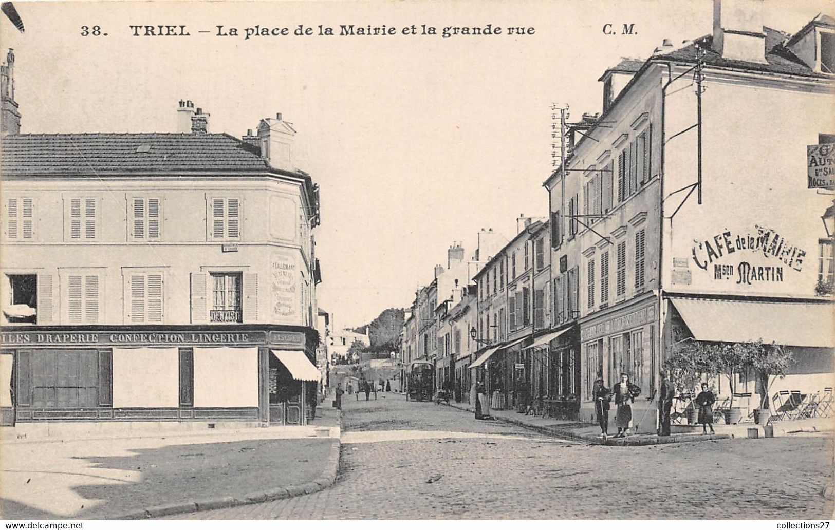 78-TRIEL-LA PLACE DE LA MAIRIE ET LA GRANDE RUE - Triel Sur Seine