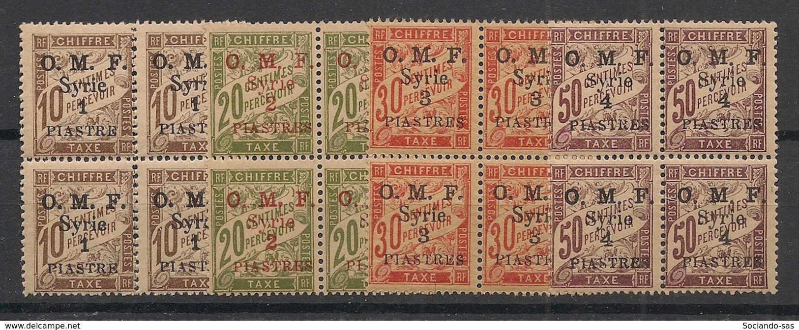 Syrie - 1920 - Taxe TT N°Yv. 5 à 8 - Série Complète En Blocs De 4 - Neuf Luxe ** / MNH / Postfrisch - Postage Due