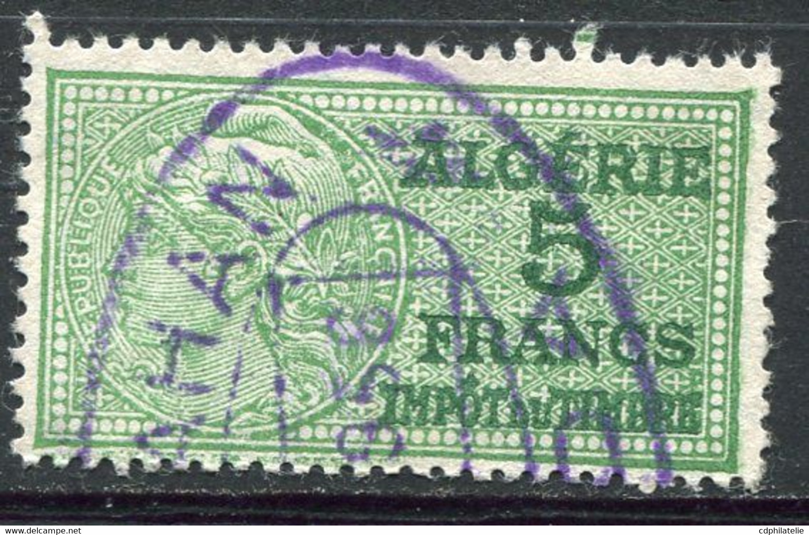 ALGERIE TIMBRE FISCAL OBLITERE  " ALGERIE  5 FRANCS IMPOT DU TIMBRE " - Used Stamps