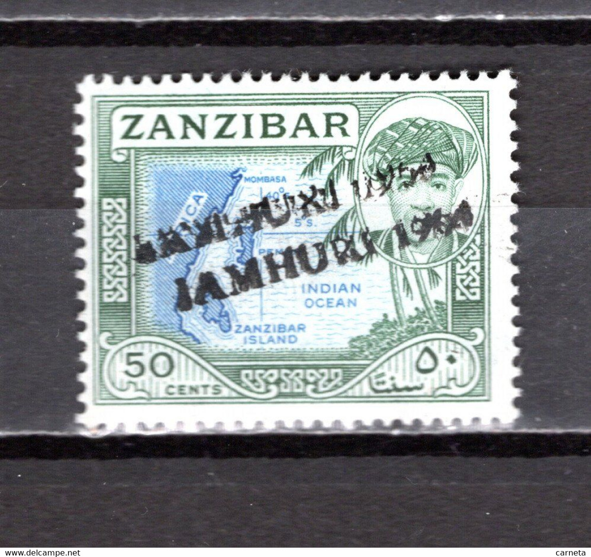 ZANZIBAR  N° 270  DOUBLE SURCHARGE   NEUF SANS CHARNIERE   COTE ? €    CARTE DES ILES - Zanzibar (1963-1968)