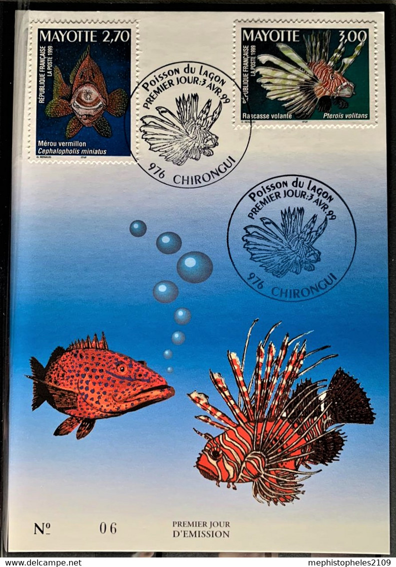 MAYOTTE 1999 - FDC Numéroté 06 - Poisson Du Lagon - Covers & Documents