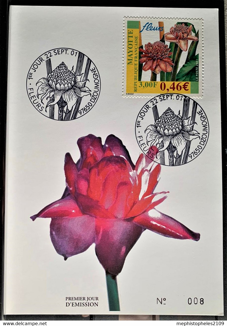 MAYOTTE 1999 - FDC Numéroté 003 - Fleurs - Cartas & Documentos