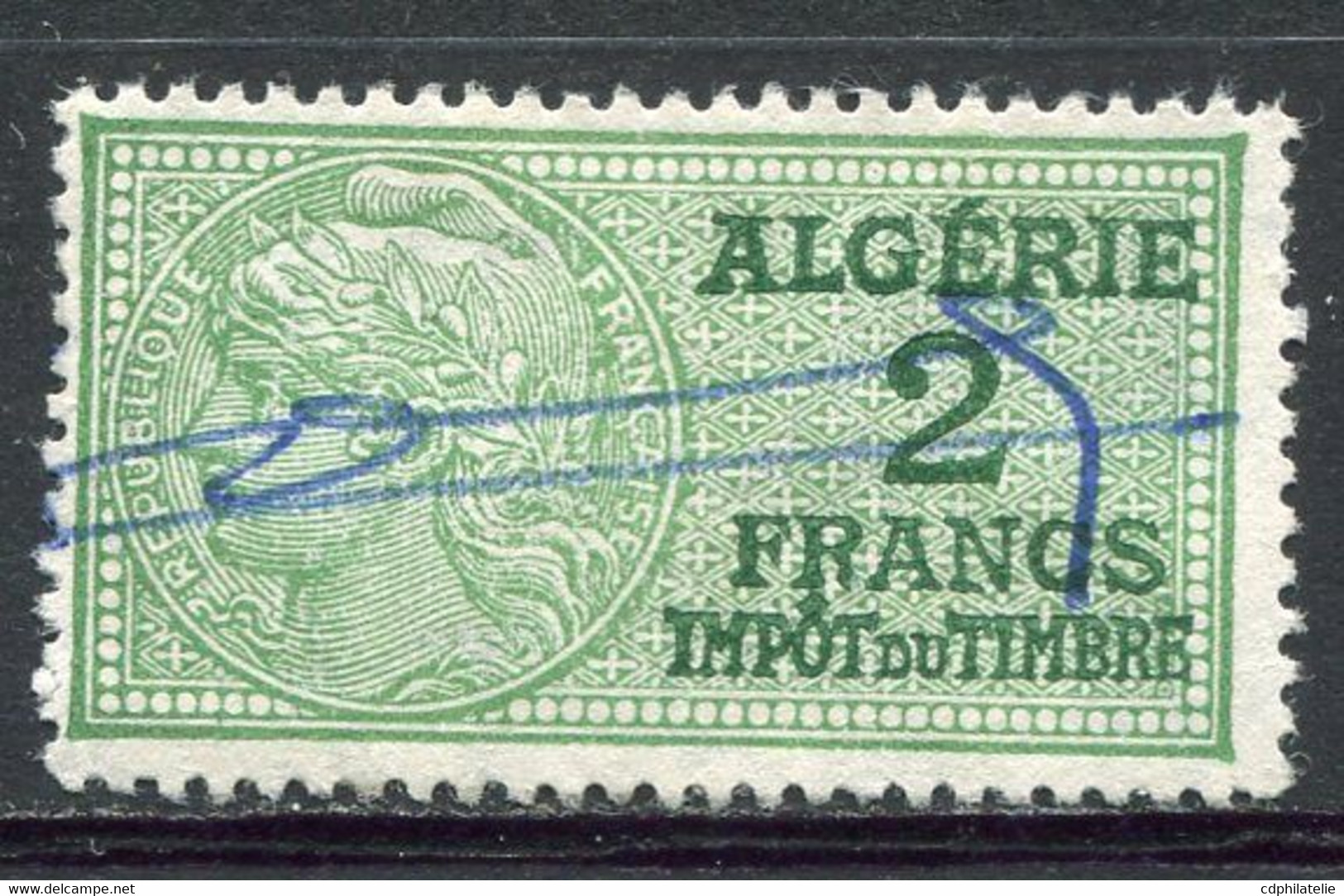 ALGERIE TIMBRE FISCAL OBLITERE  " ALGERIE  2 FRANCS IMPOT DU TIMBRE " - Used Stamps