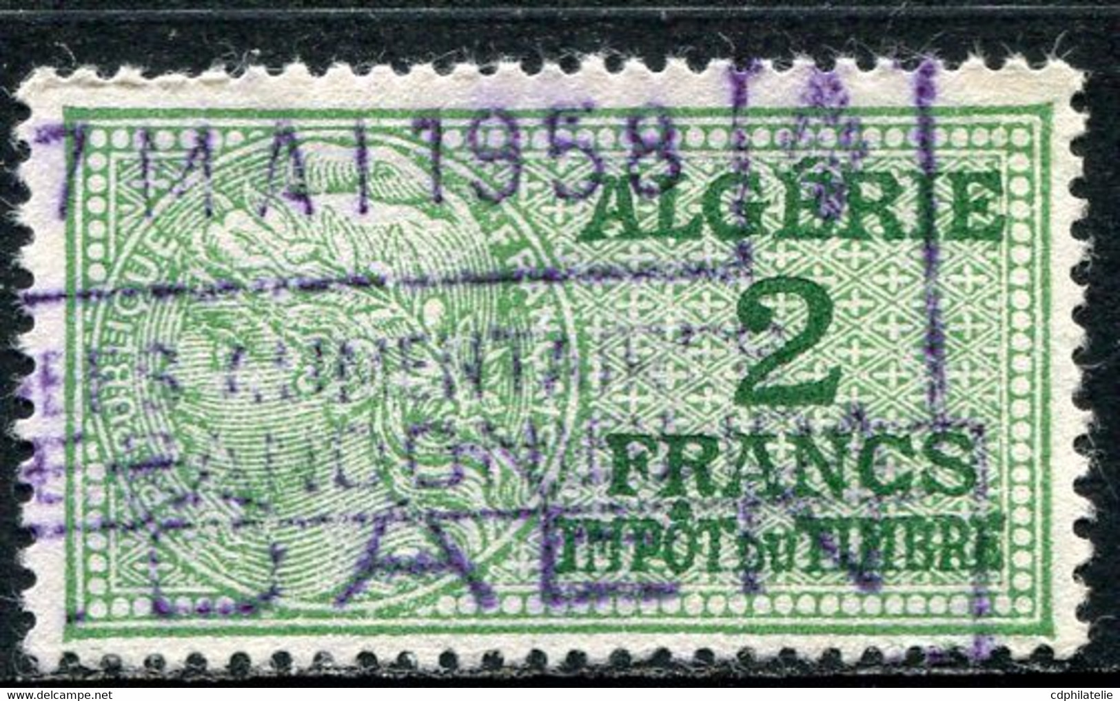 ALGERIE TIMBRE FISCAL OBLITERE  " ALGERIE  2 FRANCS IMPOT DU TIMBRE " - Used Stamps