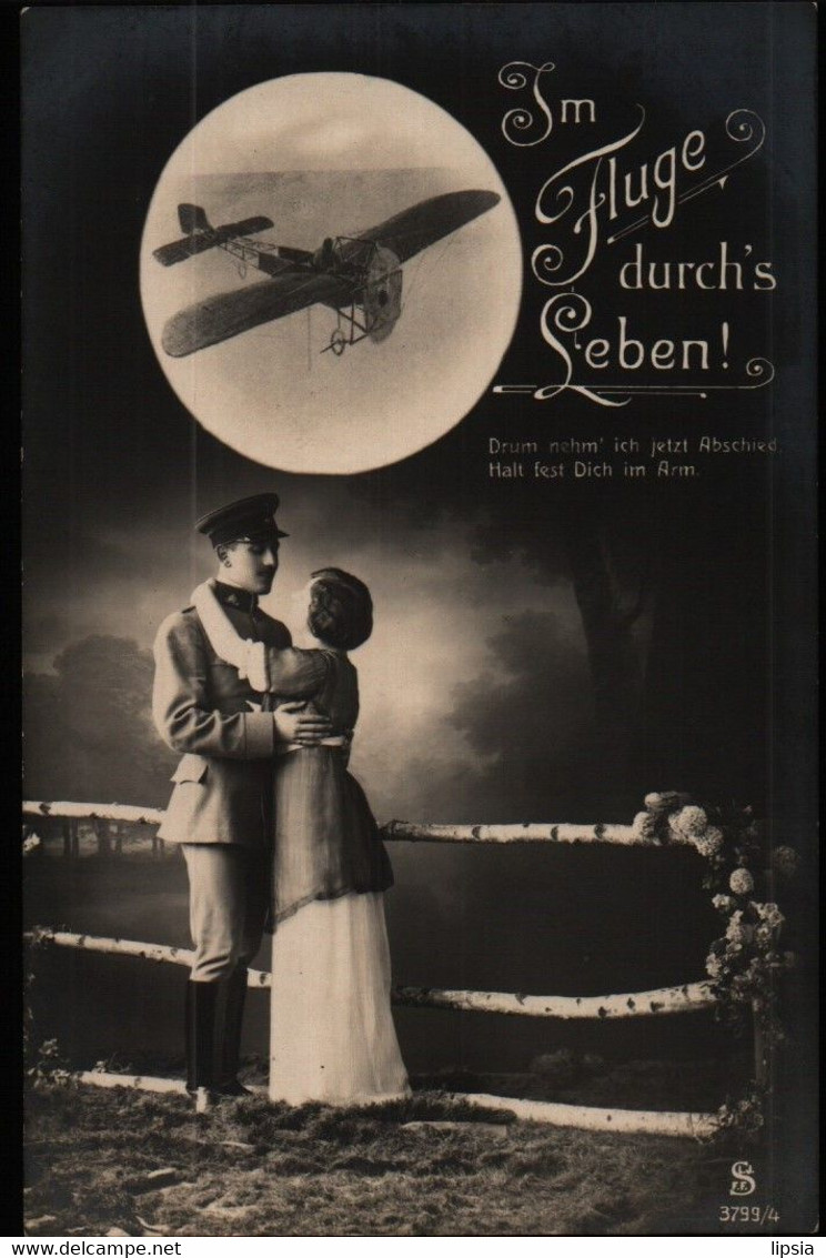 Im Flug Durch Das Leben, Flieger Im Weltkrieg, Soldatenleben Luftwaffe, Patriotika-Postkarte, Militär, Deutsches Reich - War 1914-18