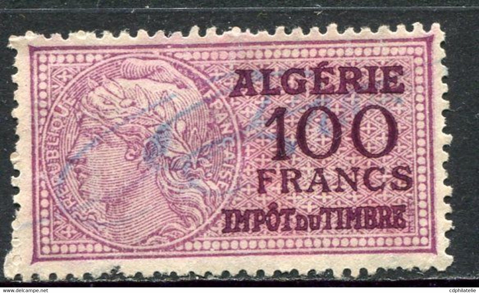 ALGERIE TIMBRE FISCAL OBLITERE  " ALGERIE  100 FRANCS IMPOT DU TIMBRE " - Used Stamps