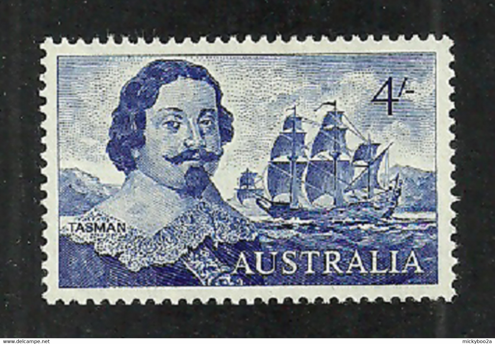 AUSTRALIA 1964 SHIPS EXPLORERS ABEL TASMAN 4/- SINGLE VALUE MINT HINGED - Other & Unclassified