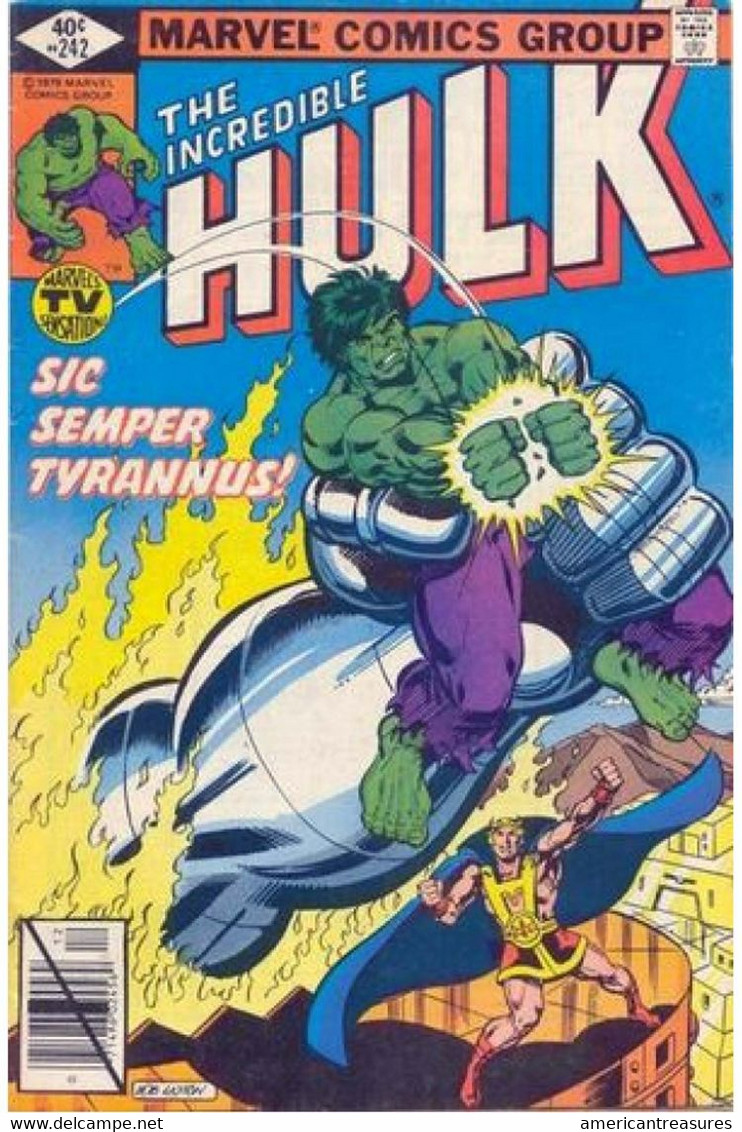 USA 1979 The Incredible Hulk (Marvel Comics N° 242 Dec) - Cover Bob Layton - XF - Marvel